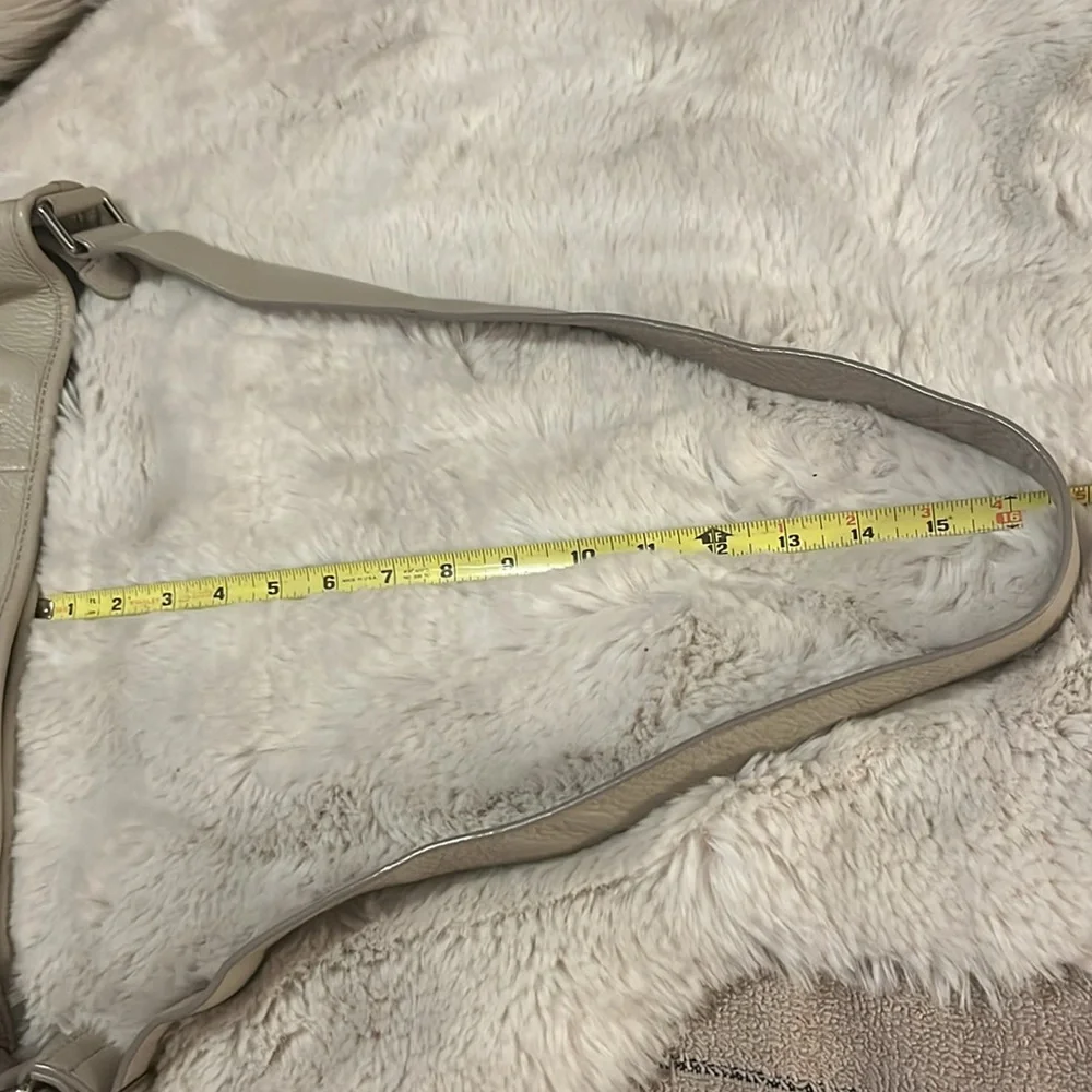 Banana Republic Beige Stone Pebbled Leather Slouchy Crossbody Shoulder Bag Purse